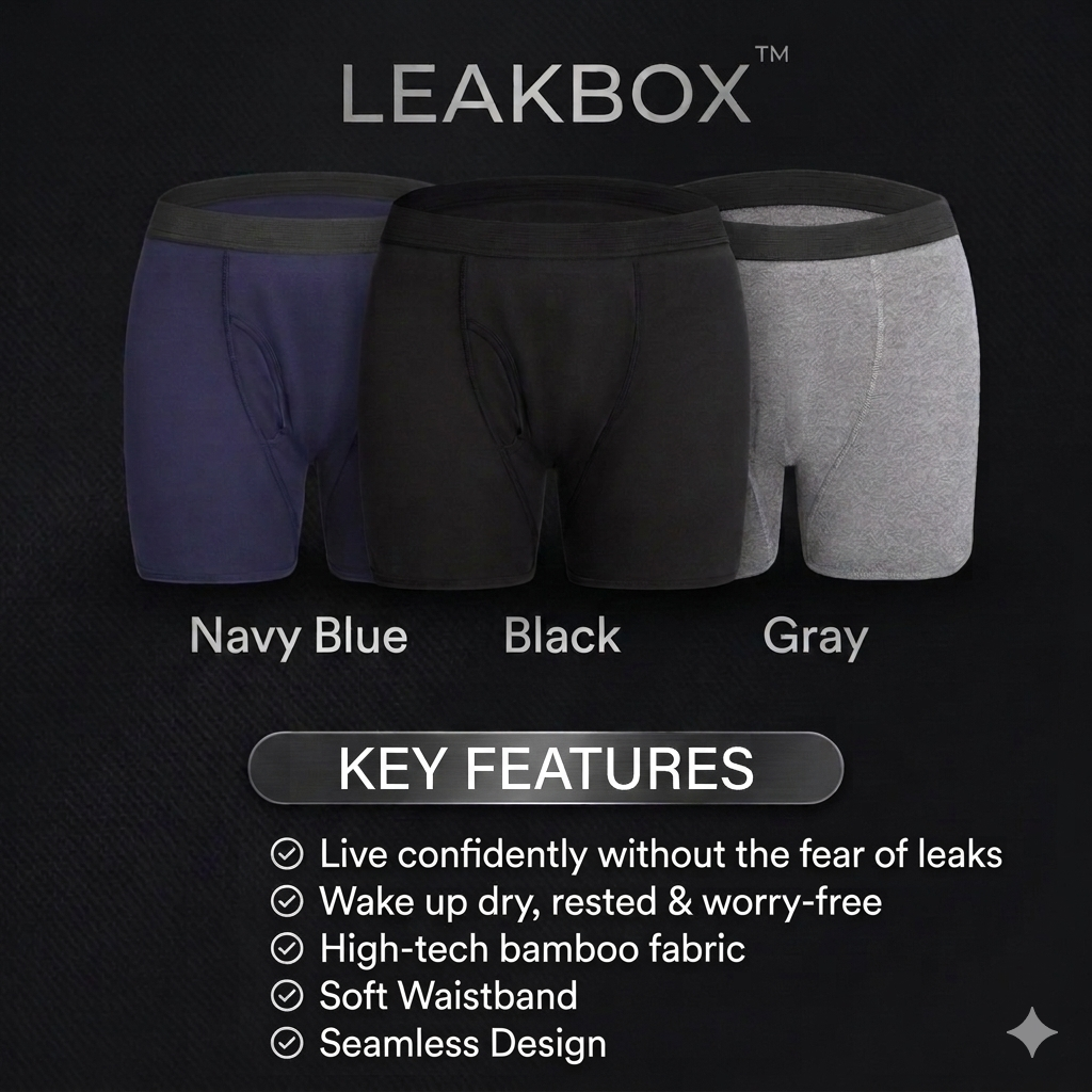 LEAKBOX - Men’s Washable Incontinence Boxer Briefs