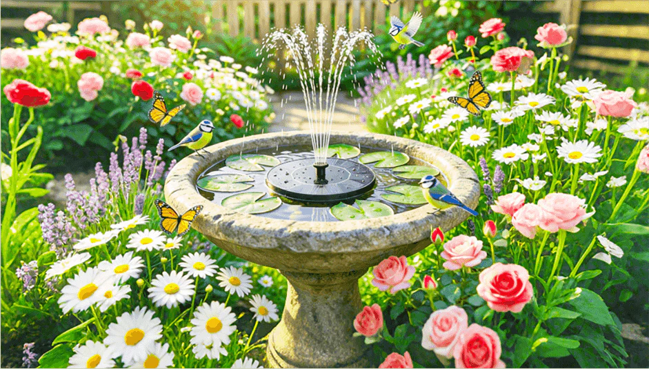 🌞🐦 Solar Powered Bird Bath Fountain 💦