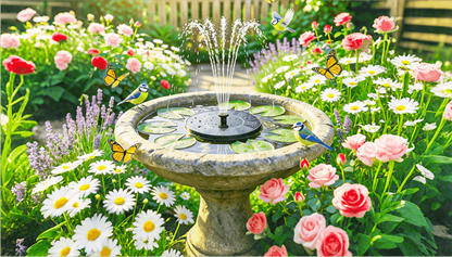 🌞🐦 Solar Powered Bird Bath Fountain 💦