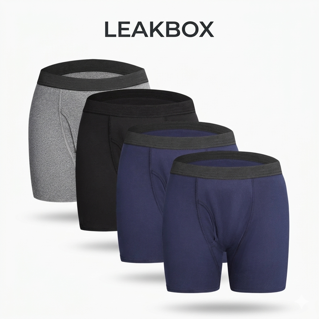 LEAKBOX - Men’s Washable Incontinence Boxer Briefs