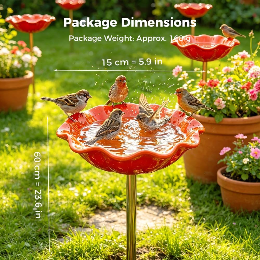 Temuvo™ 🌟Last Day Promotion🎁Handmade Metal Flower Garden Stake Bird Bath