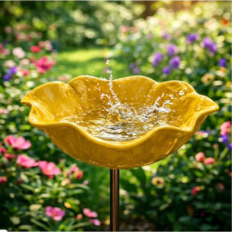 Temuvo™ 🌟Last Day Promotion🎁Handmade Metal Flower Garden Stake Bird Bath