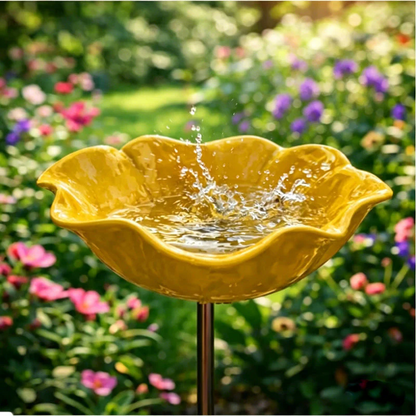 Temuvo™ 🌟Last Day Promotion🎁Handmade Metal Flower Garden Stake Bird Bath