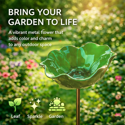 Temuvo™ 🌟Last Day Promotion🎁Handmade Metal Flower Garden Stake Bird Bath