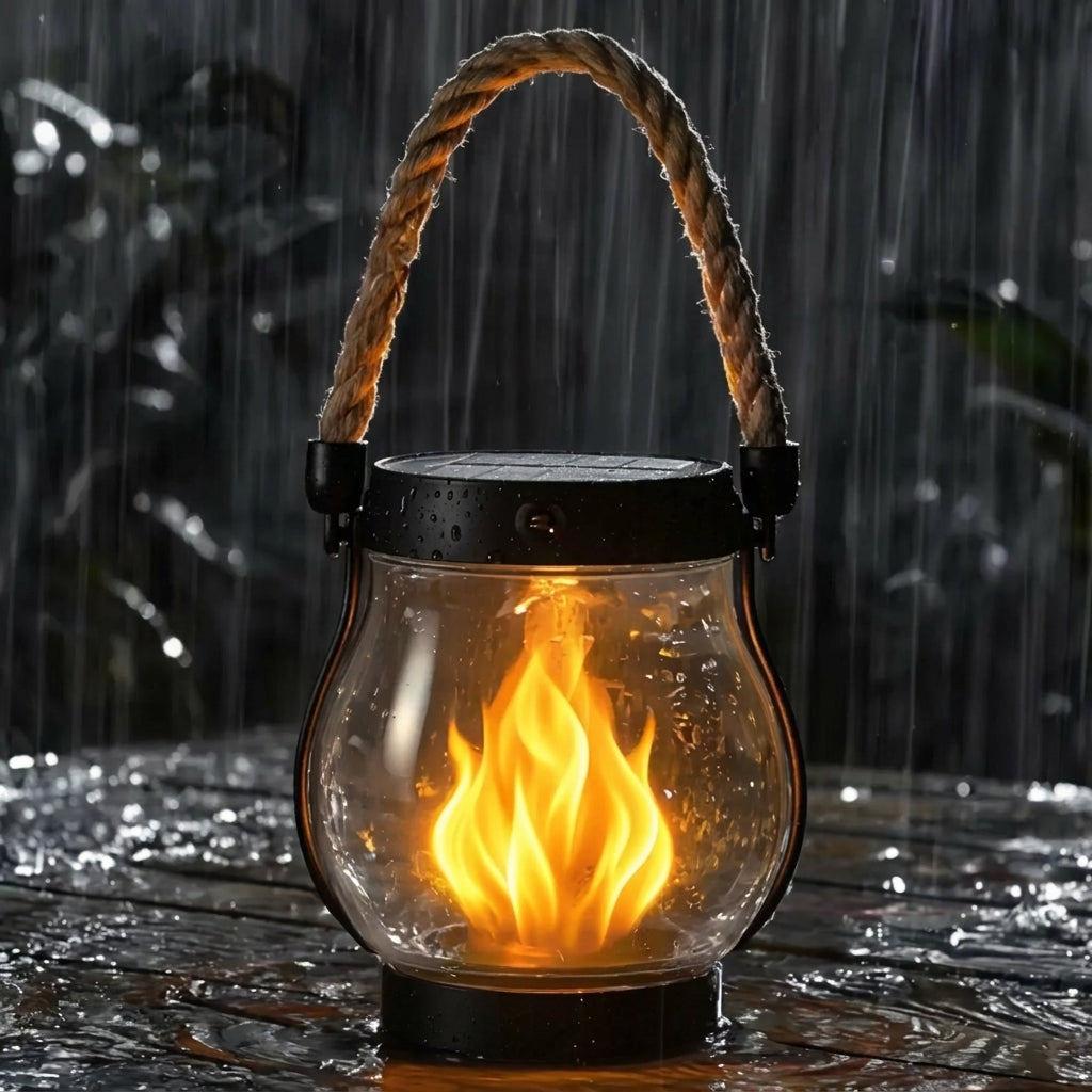Temuvo™ 🔥Last Chance Before They're Gone! Solar Flame Lanterns – No Wiring, Auto-On at Dusk!