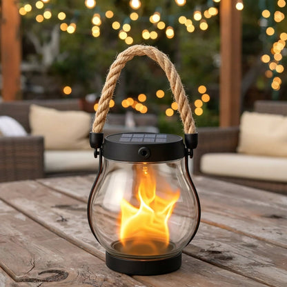 Temuvo™ 🔥Last Chance Before They're Gone! Solar Flame Lanterns – No Wiring, Auto-On at Dusk!