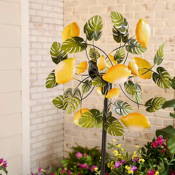 Temuvo™ ☀️🌀 Outdoors Wind Spinners with Decorative Flowers 🌸(Includes bracket)