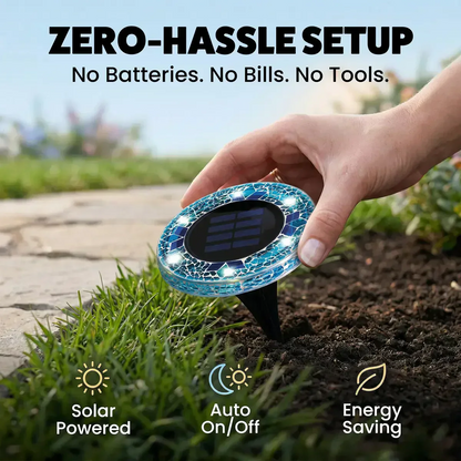 🛋️Mosaic Solar Lights – Waterproof LED Pathway Lights with Auto On/Off
