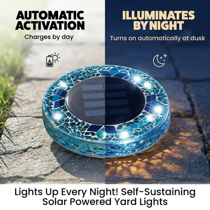 🛋️Mosaic Solar Lights – Waterproof LED Pathway Lights with Auto On/Off