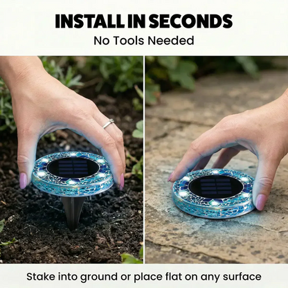 🛋️Mosaic Solar Lights – Waterproof LED Pathway Lights with Auto On/Off