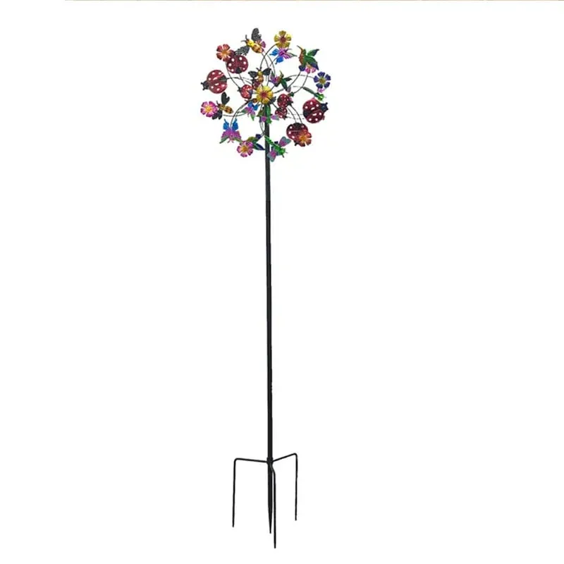 Temuvo™ ☀️🌀 Outdoors Wind Spinners with Decorative Flowers 🌸(Includes bracket)