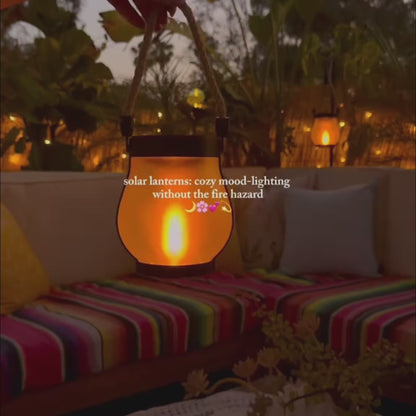 Temuvo™ 🔥Last Chance Before They're Gone! Solar Flame Lanterns – No Wiring, Auto-On at Dusk!