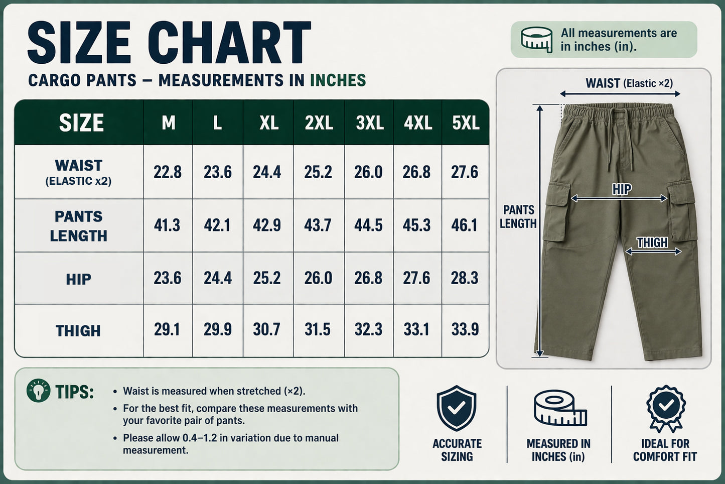 Master Rover - Ultra Comfort Flex Fit Cargo Pants